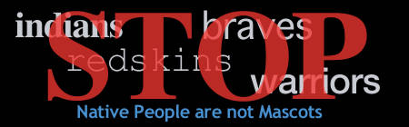 no indian mascots graphic created by Sonja Keohane